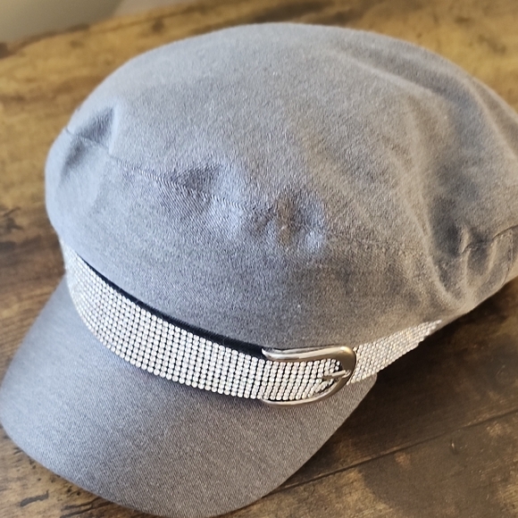 Gray Cap with Rhinestone Band - Picture 1 of 3